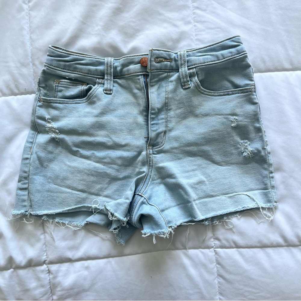 Universal Thread Blue Jean Shorts Distressed Raw Hem Size 4R